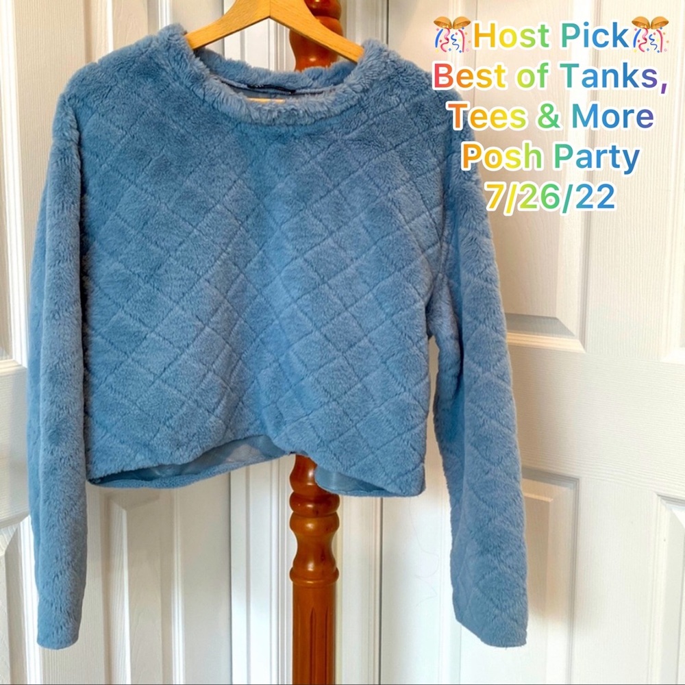 Zara Oversized Fleece Crop Top